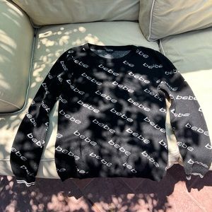 Bebe Womens logo Crewneck Sweater